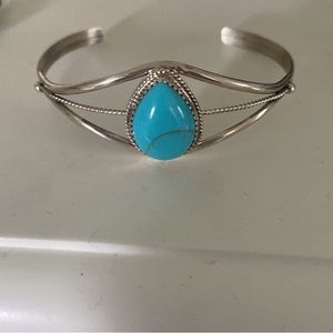 Turquoise and Silver Navajo Cuff Bracelet